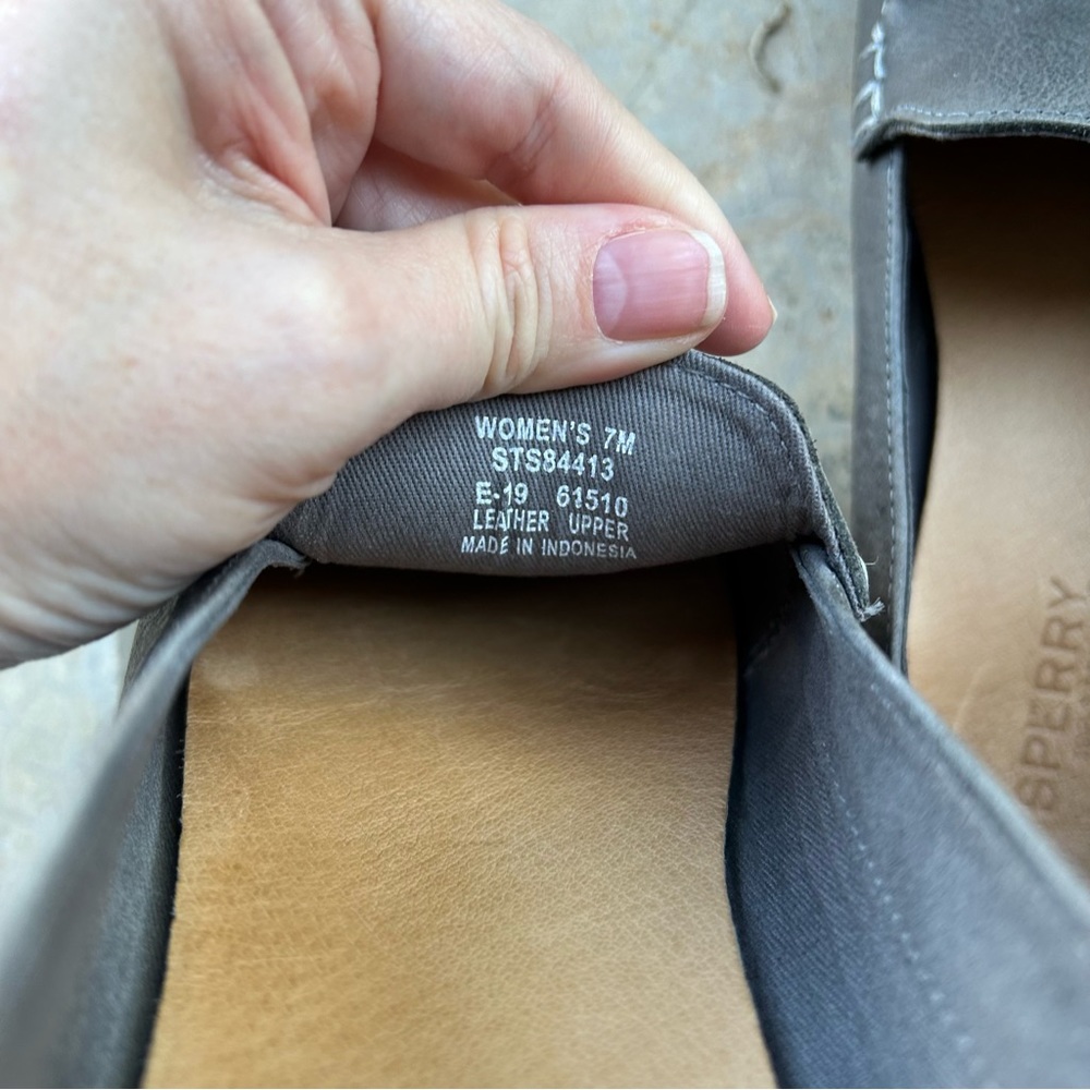 Sperry Leather Suede Driving Shoes Loafer Gray Slip On Sz 7M - Picture 7 of 7